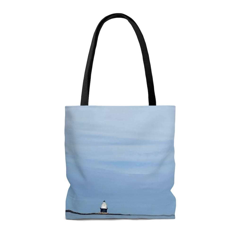 NN AOP Tote Bag Blue Sky & White Lighthouse