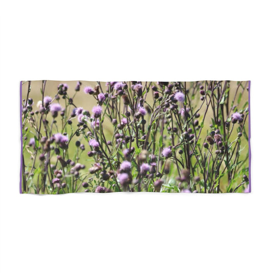 NN Beach Towel Purple Fluff Flowers