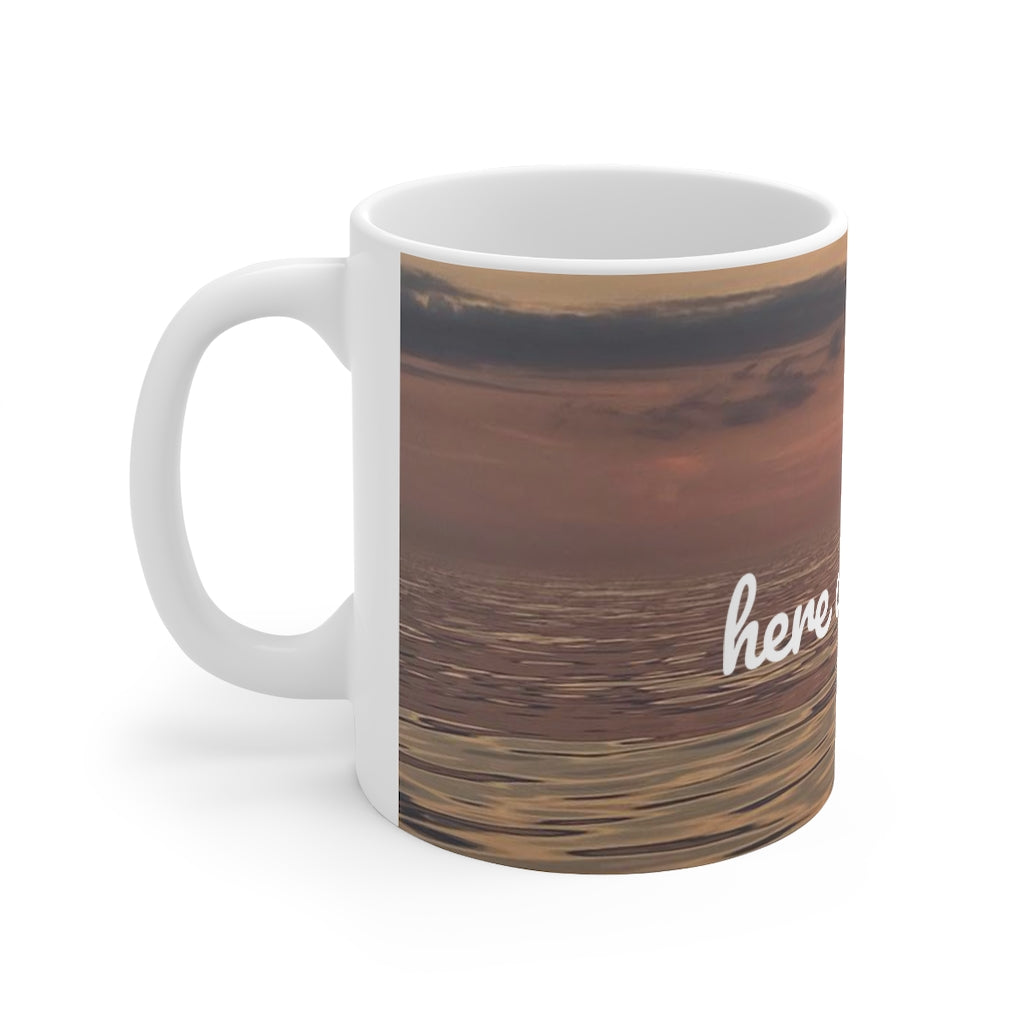 Mug 11oz Orange Skies Sun Over Ocean