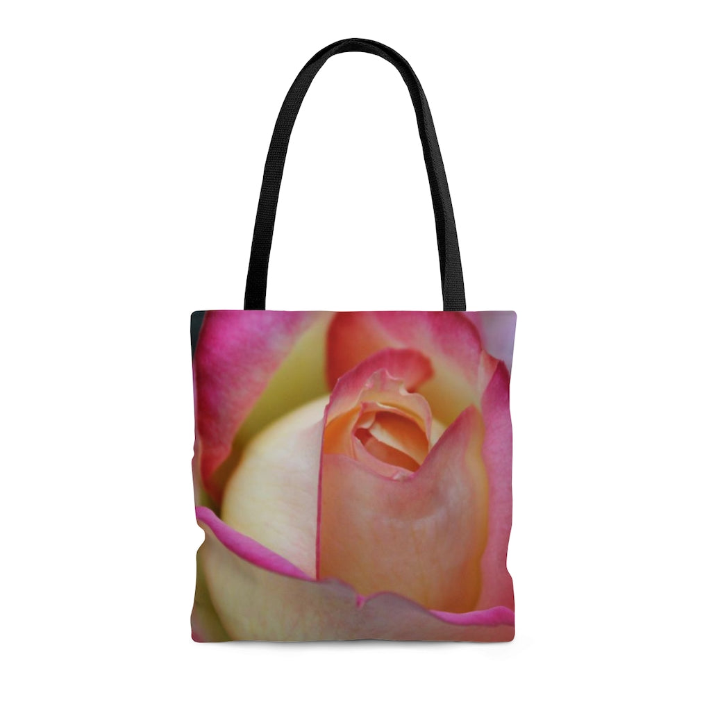 NN AOP Tote Bag (Ms) Close Pink & Yellow Rose