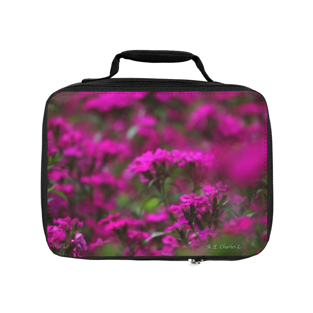 Lunch Bag Purple Pinkish Flowers