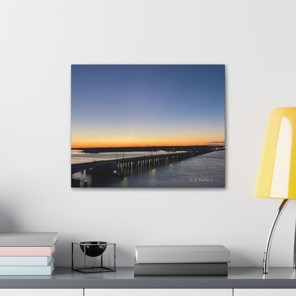 Canvas Gallery Wraps Blue Sky OCMD Bridge Over Water