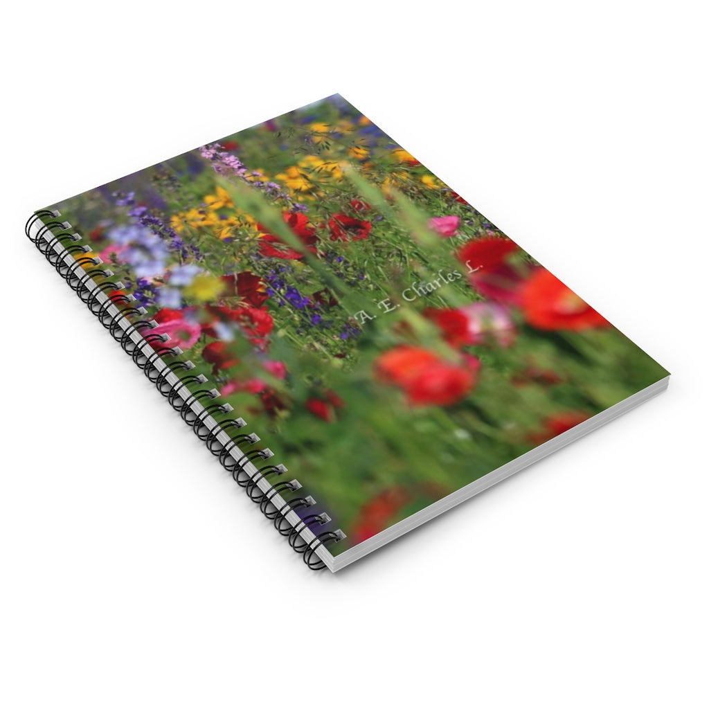 Spiral Notebook - Ruled Line Left Wildflowers