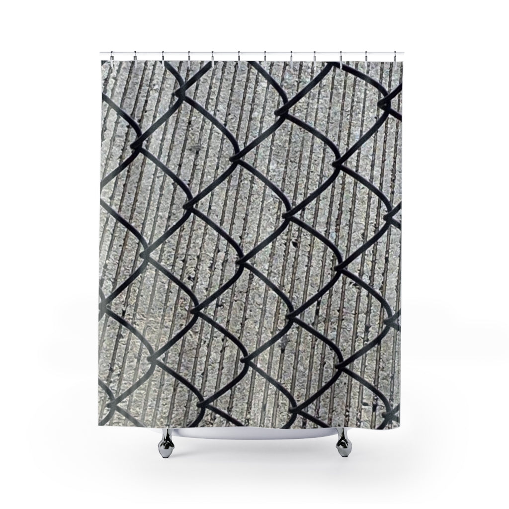 NN Shower Curtains Fence & Sidewalk