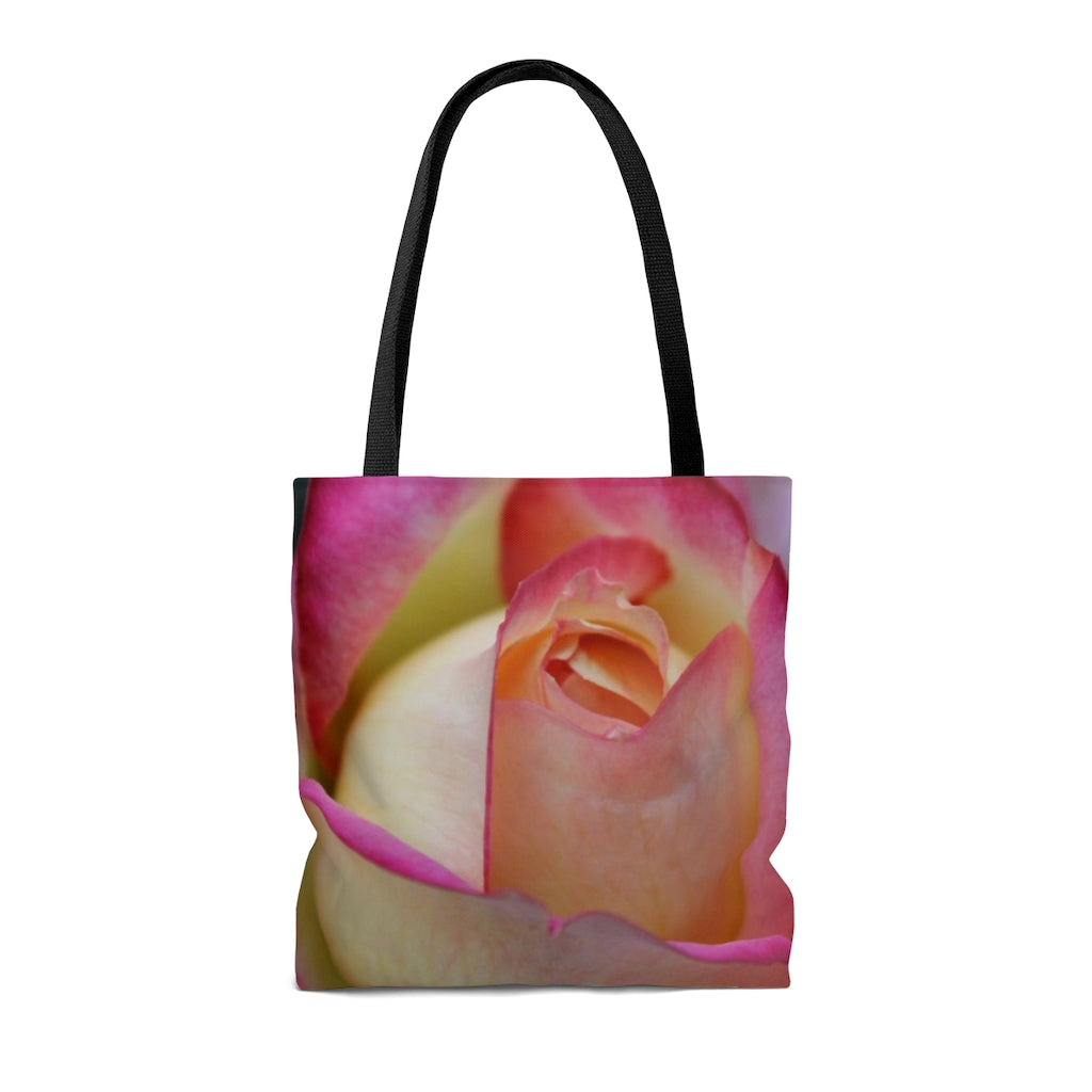 NN AOP Tote Bag (Ms) Close Pink & Yellow Rose