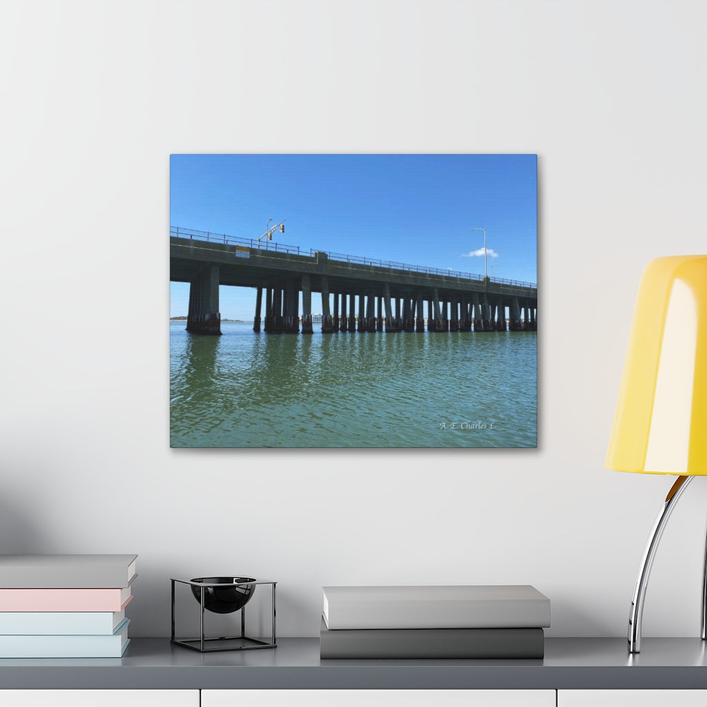 Canvas Gallery Wraps OCMD Blue Sky Below Bridge