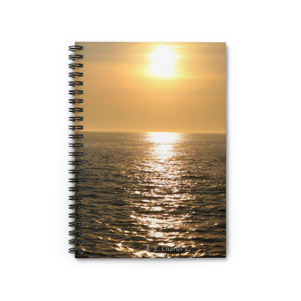 Spiral Notebook - Ruled Line High Sun Over Water