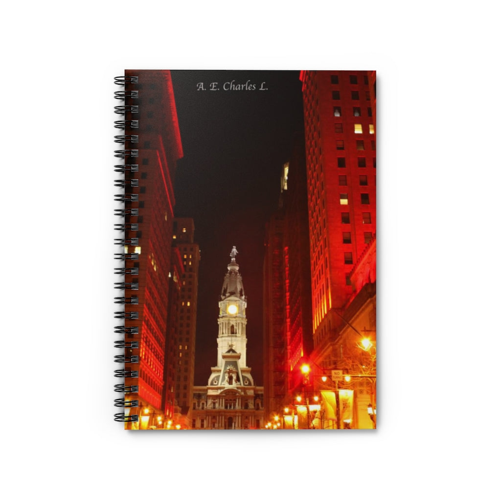 Spiral Notebook - Ruled Line Red Philadelphia