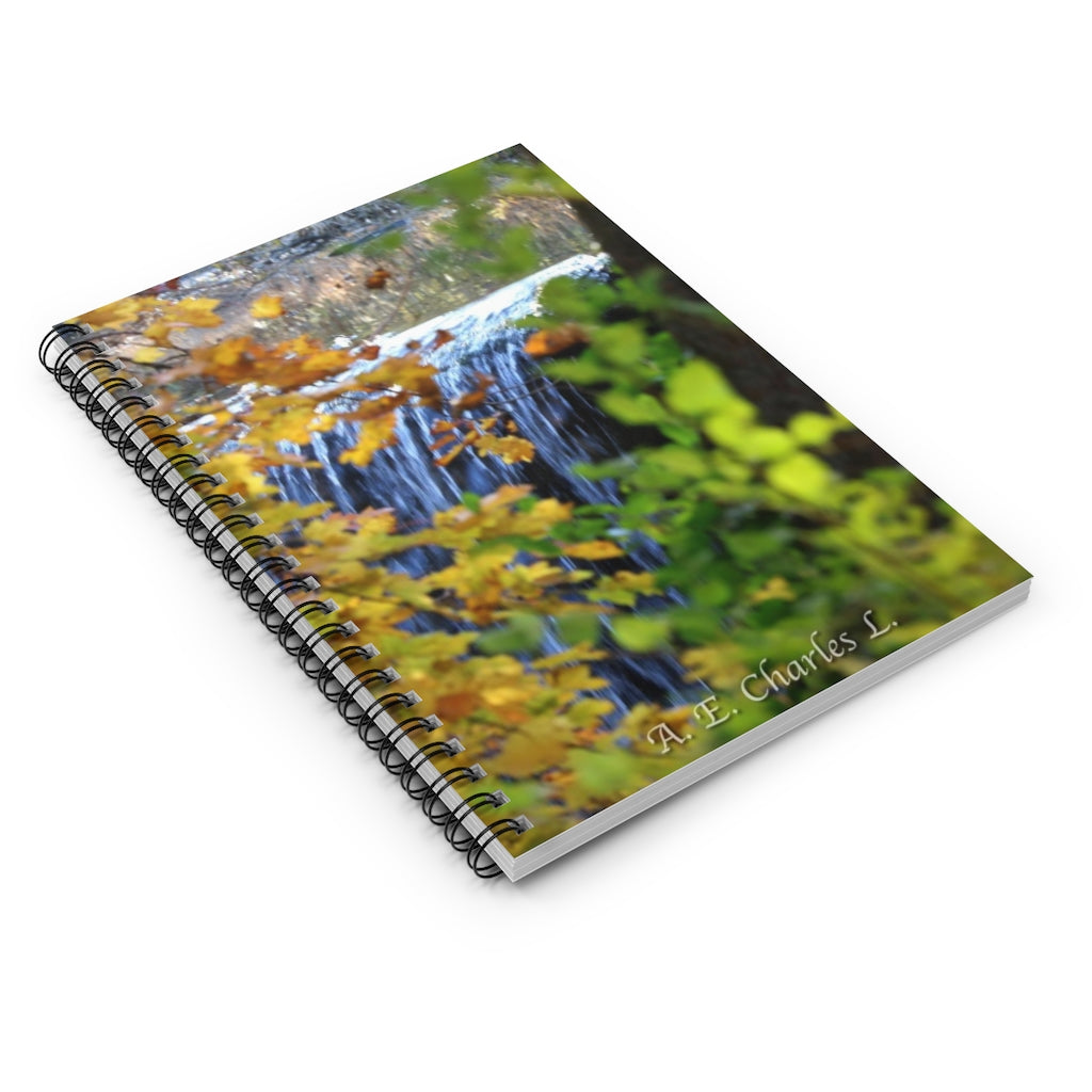 Spiral Notebook - Ruled Line Autumn Waterfall