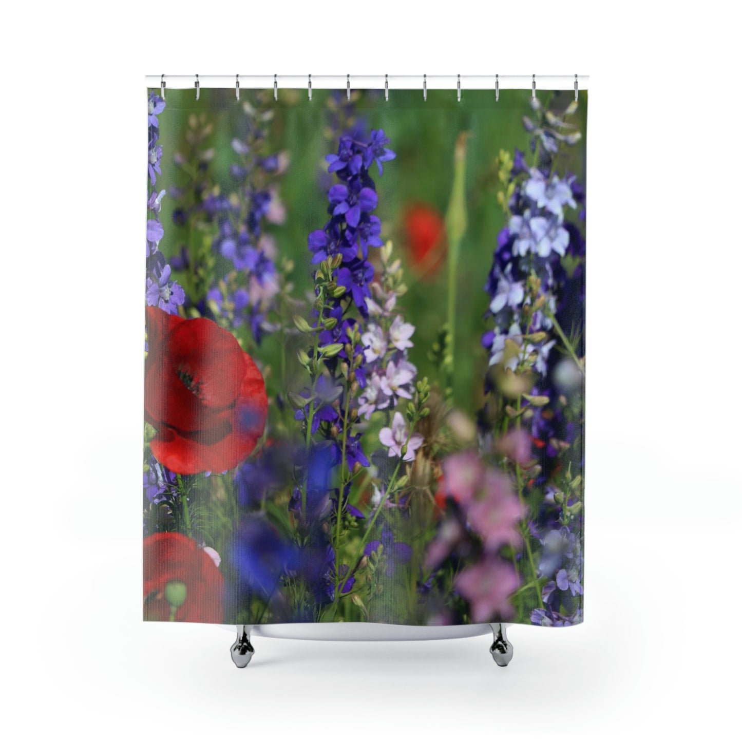 NN Shower Curtains Purple Red & Pink Wildflowers