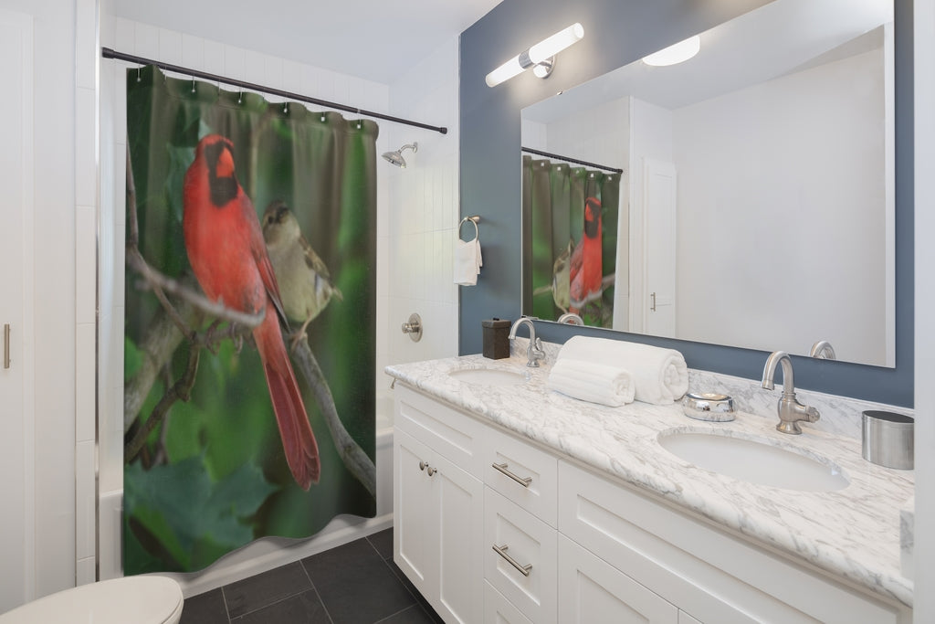 NN Shower Curtains Feathered Friends Striking A Pose