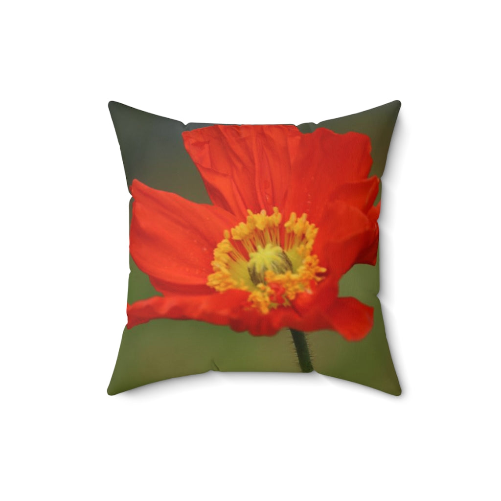 NN Spun Polyester Square Pillow Orange Flower