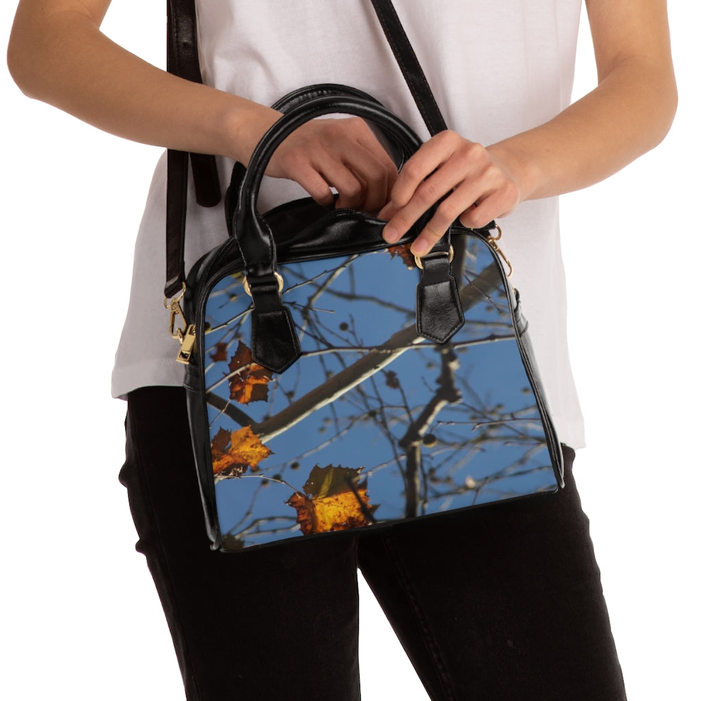 NN Shoulder Handbag Blue Sky & Orange Yellow Leaves