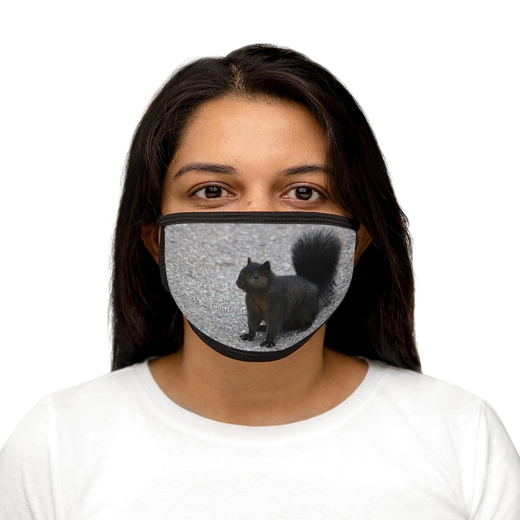 Mixed-Fabric Face Mask Black Squirrel