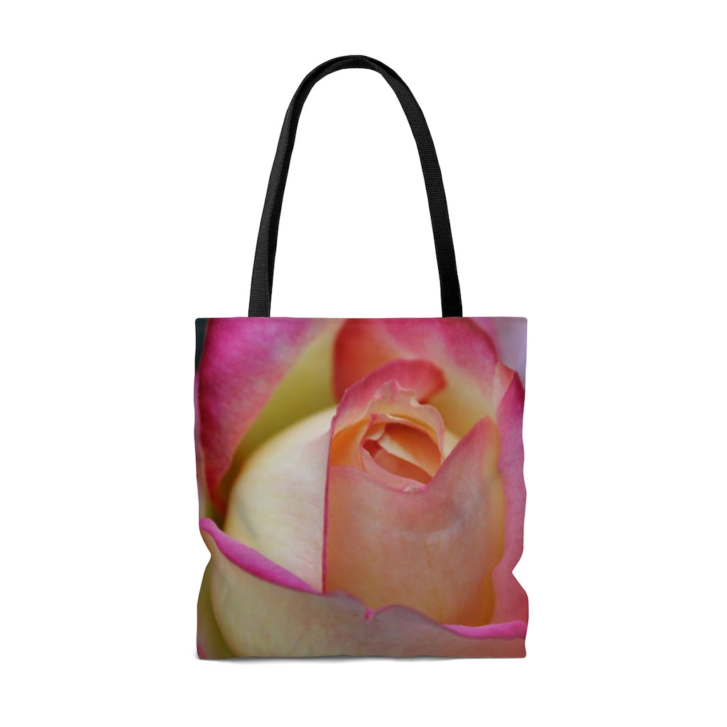 NN AOP Tote Bag (Ms) Close Pink & Yellow Rose