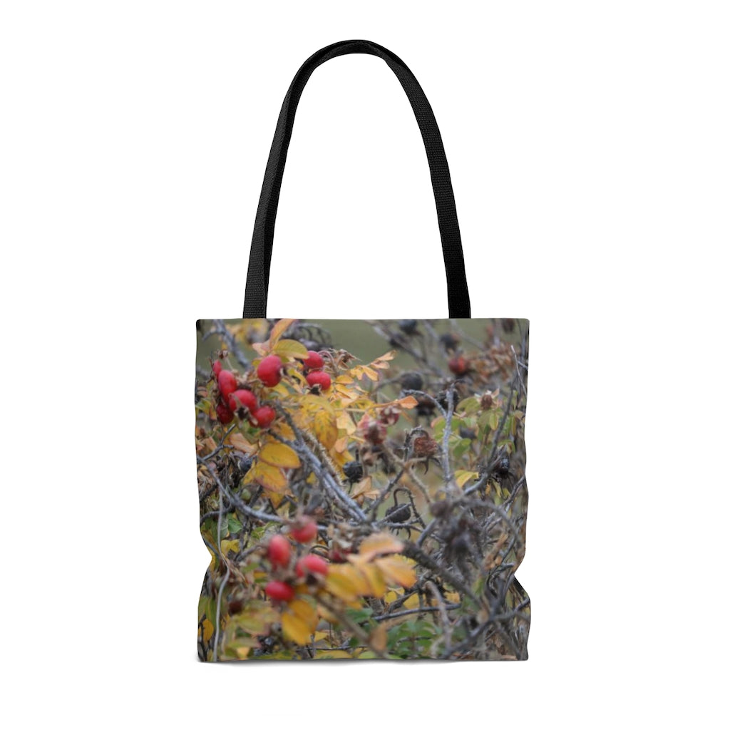 NN AOP Tote Bag Yellow Leaf Red Berries