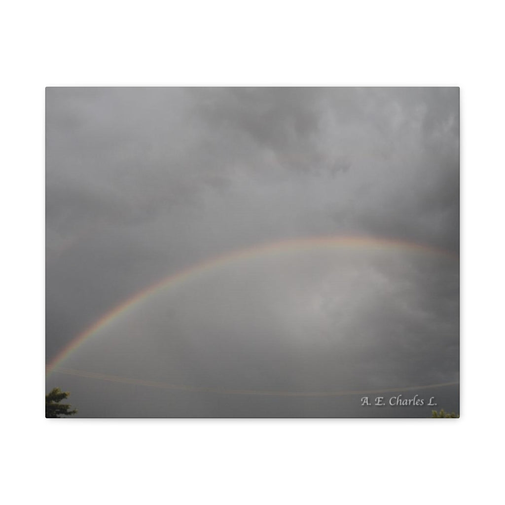 Canvas Gallery Wraps Grey Clouds Rainbow