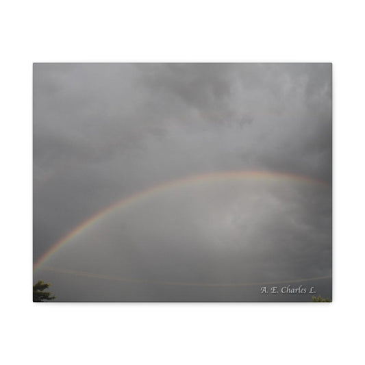 Canvas Gallery Wraps Grey Clouds Rainbow