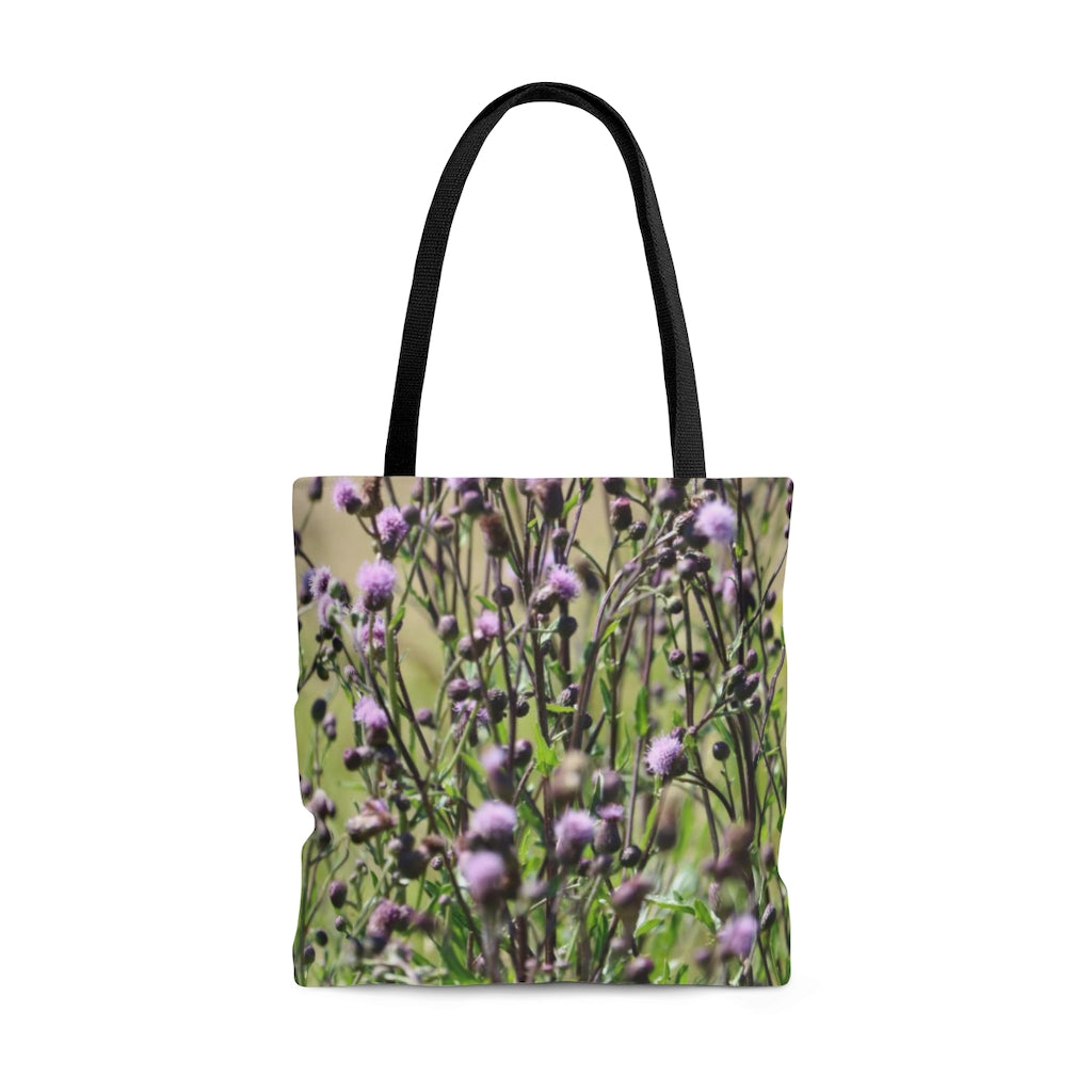 NN AOP Tote Bag Purple Fluff Flowers