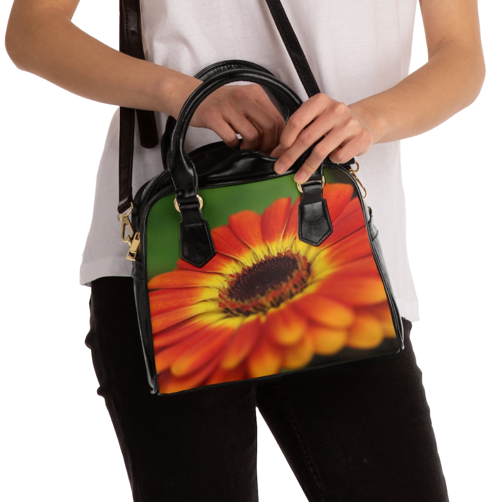 NN Shoulder Handbag Orange Yellow Flower