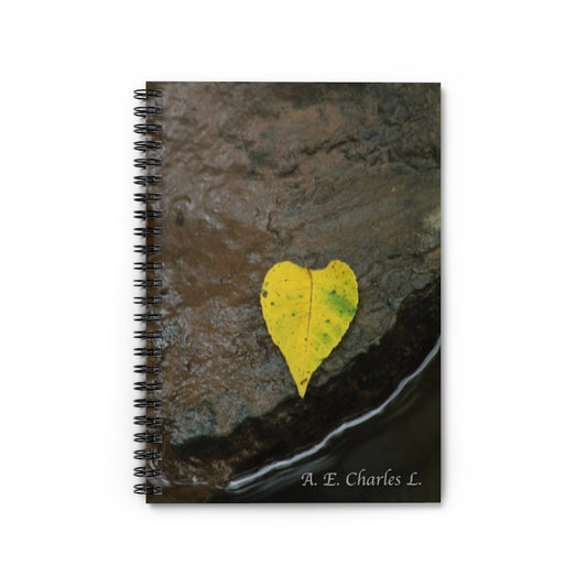 Spiral Notebook - Ruled Line Yellow Heart Leaf