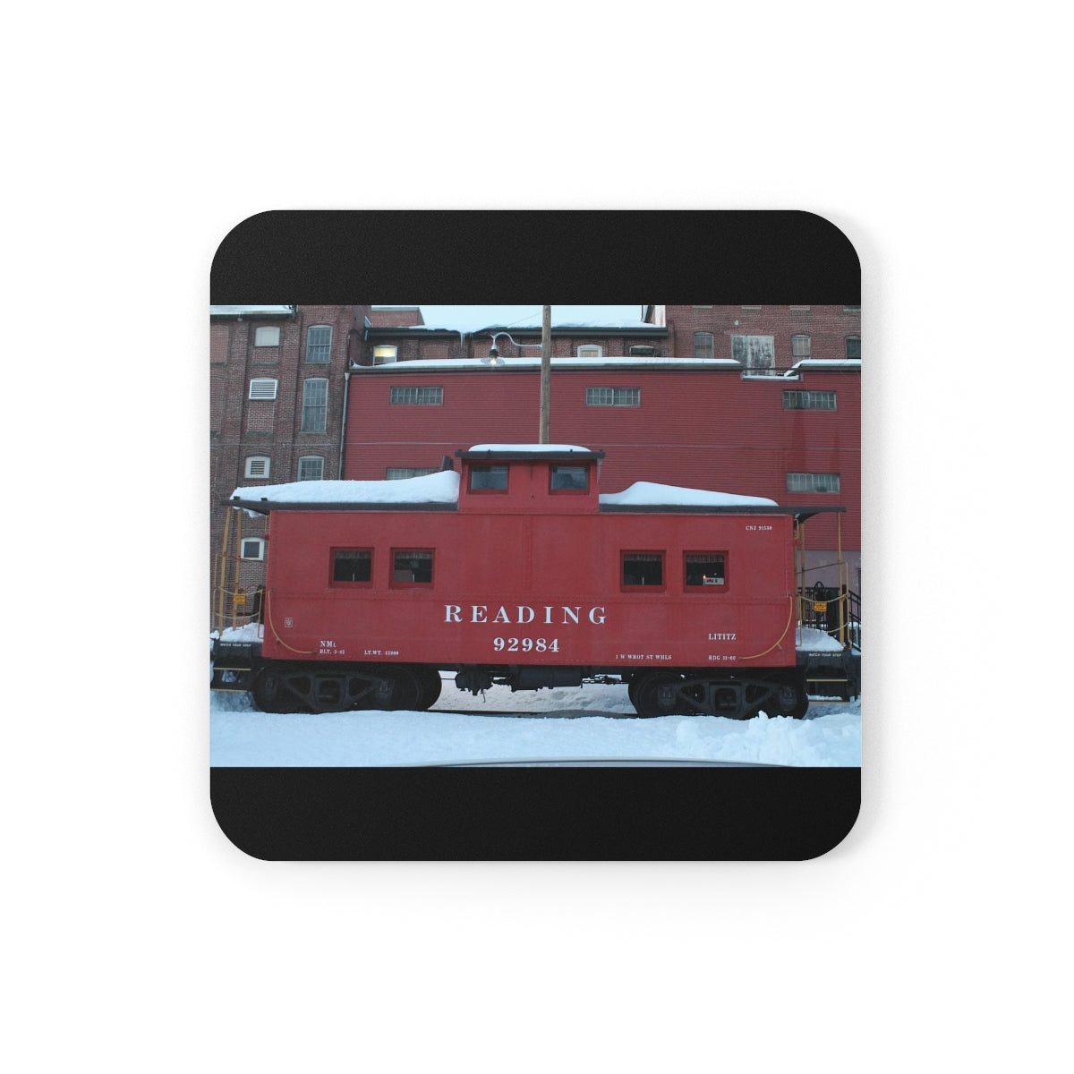 NN Cork Back Coaster LSP Winter Caboose