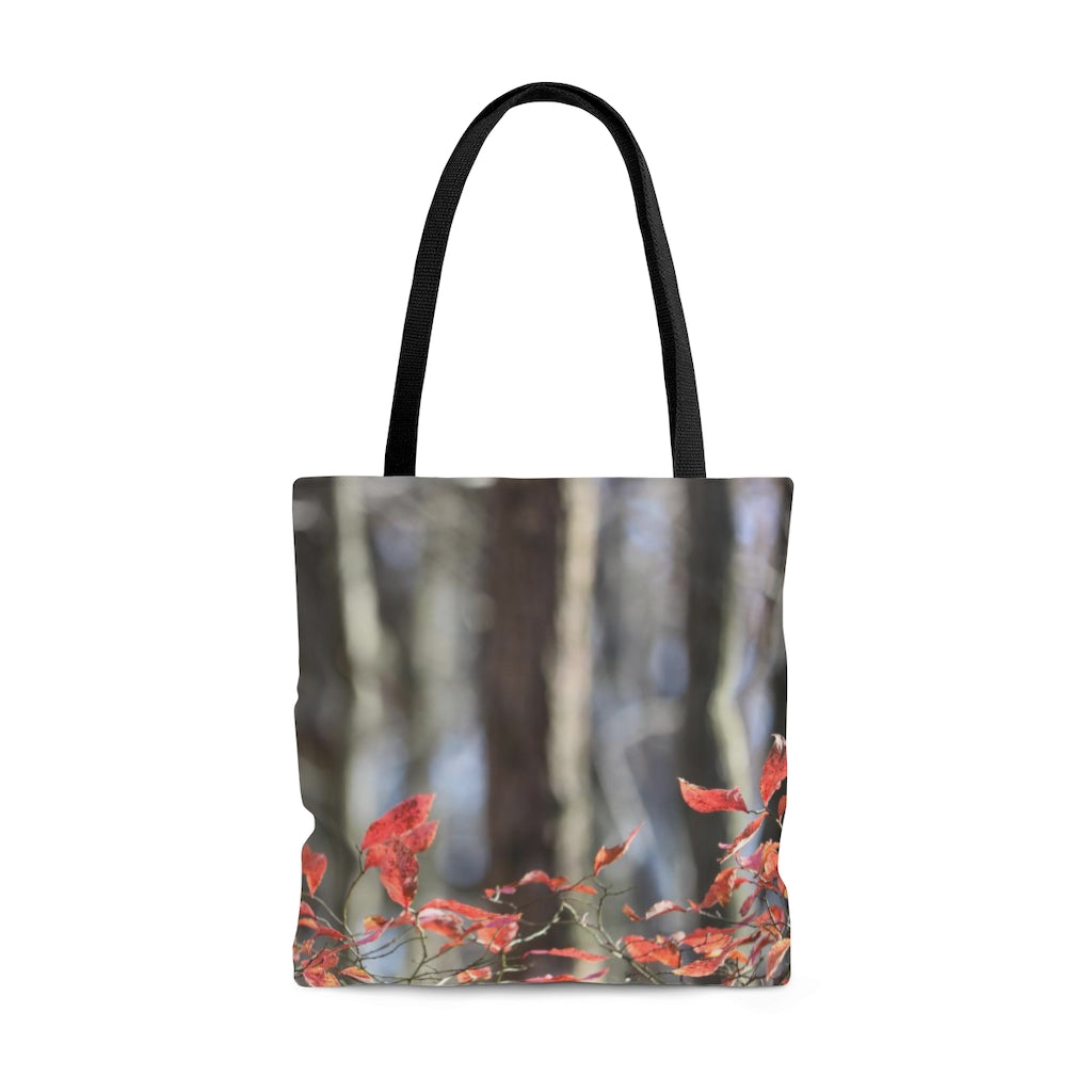 NN AOP Tote Bag Red Leaves Bottom Trees