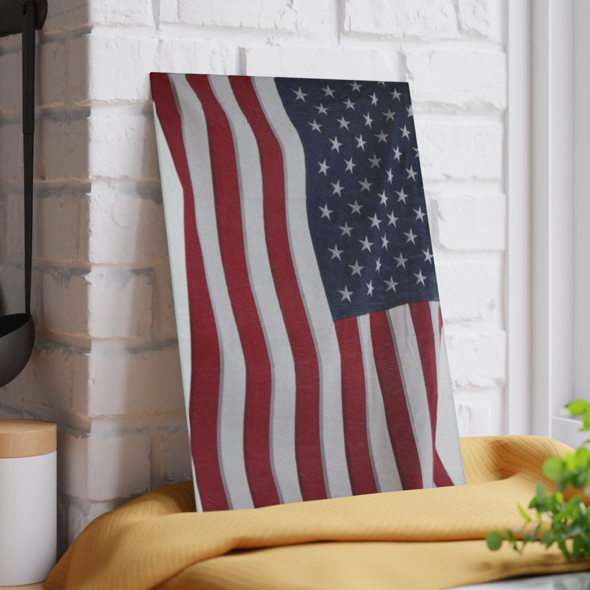 NN Glass Cutting Board American Flag