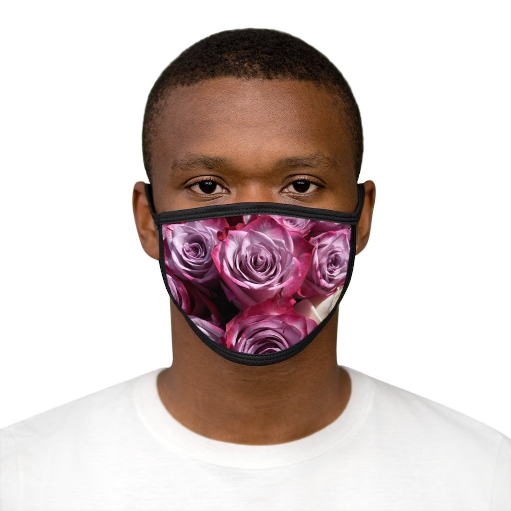 NN Mixed-Fabric Face Mask Bunch Of Pink Roses