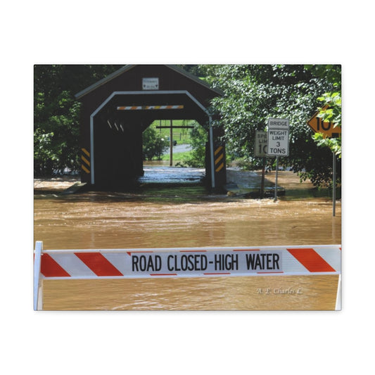 Canvas Gallery Wraps High Water Covered Bridge