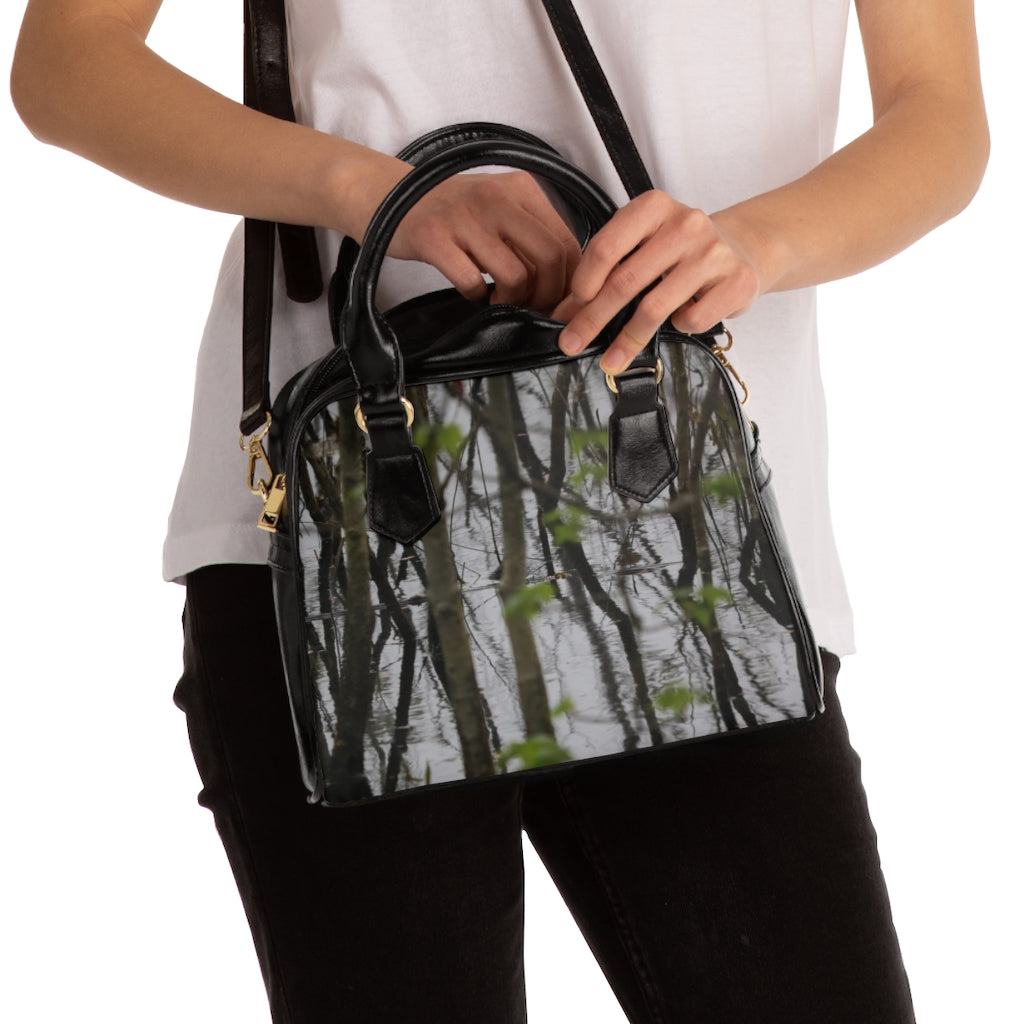 NN Shoulder Handbag Little Trees In Water Reflections