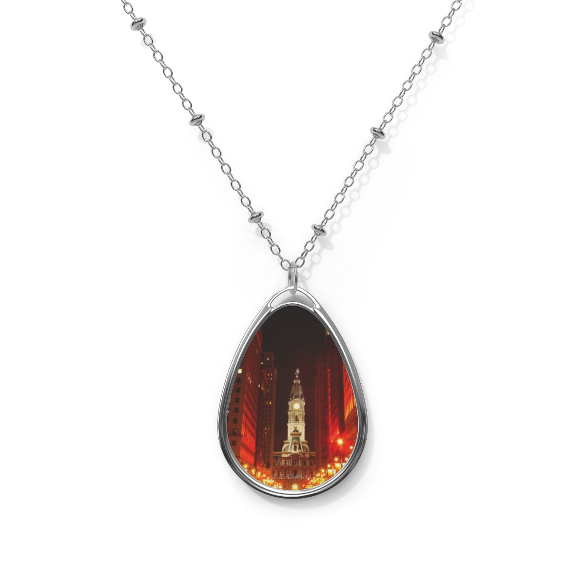 Oval Necklace Red Philadelphia