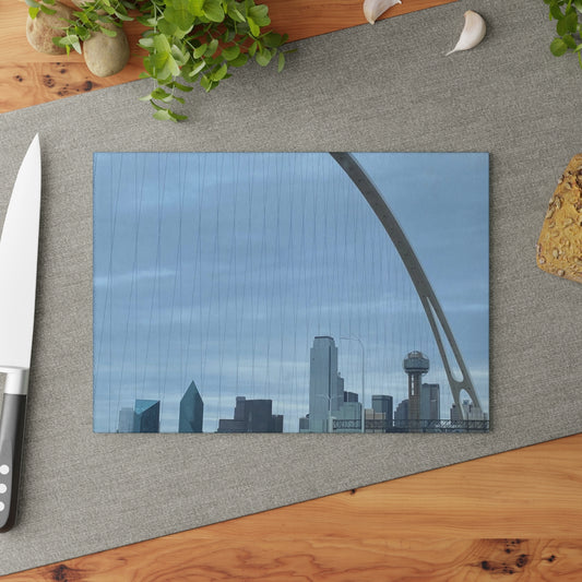 NN Glass Cutting Board Blue Skies Bridge & City