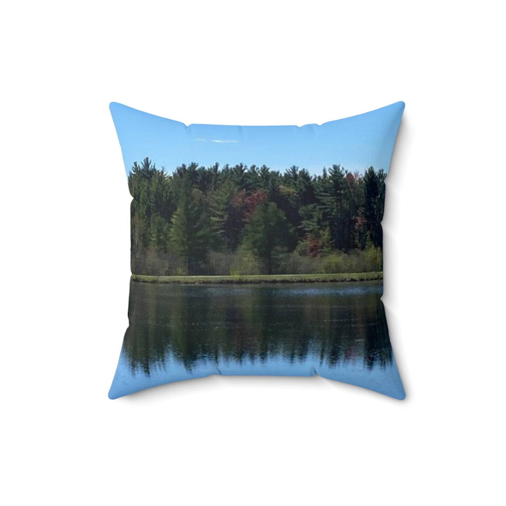 NN Spun Polyester Square Pillow Trees Over Water