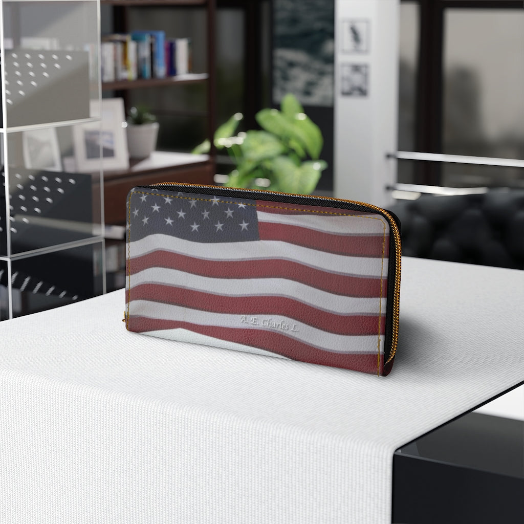 Zipper Wallet American Flag