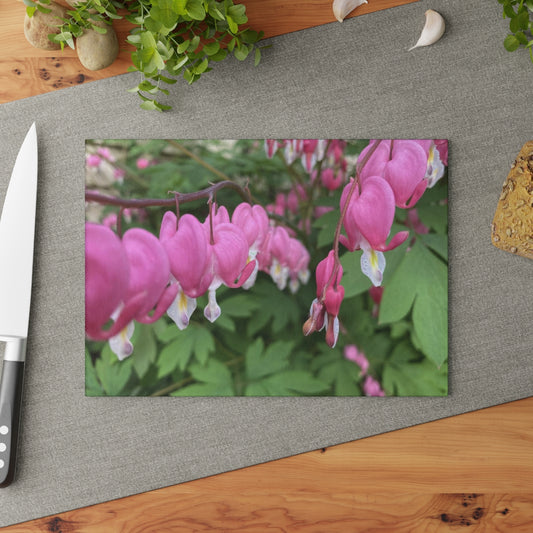 NN Glass Cutting Board Bleeding Hearts