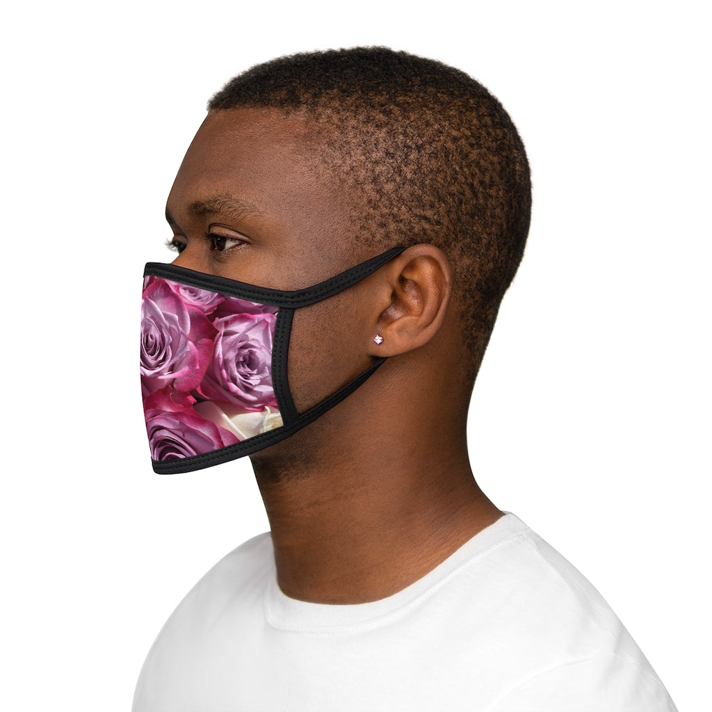 NN Mixed-Fabric Face Mask Bunch Of Pink Roses