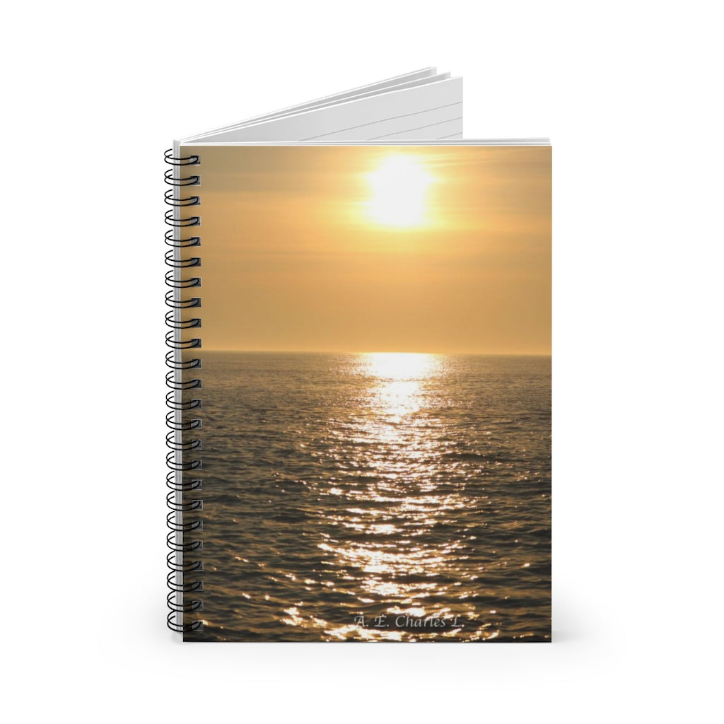 Spiral Notebook - Ruled Line High Sun Over Water