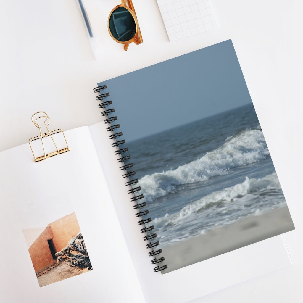 NN Spiral Notebook - Ruled Line Beach Rolling Waves