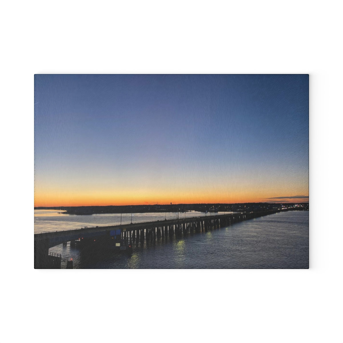 NN Glass Cutting Board Blue Sky OCMD Bridge Over Water