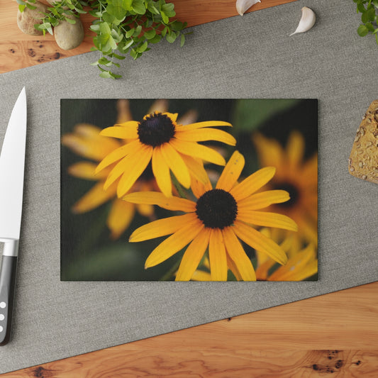 NN Glass Cutting Board 2 Black Eyed Susans