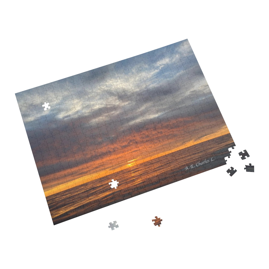 Puzzle 500 Piece CMNJ Orange Mirror Ocean Waves