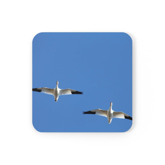 NN Cork Back Coaster 2 Snow Geese