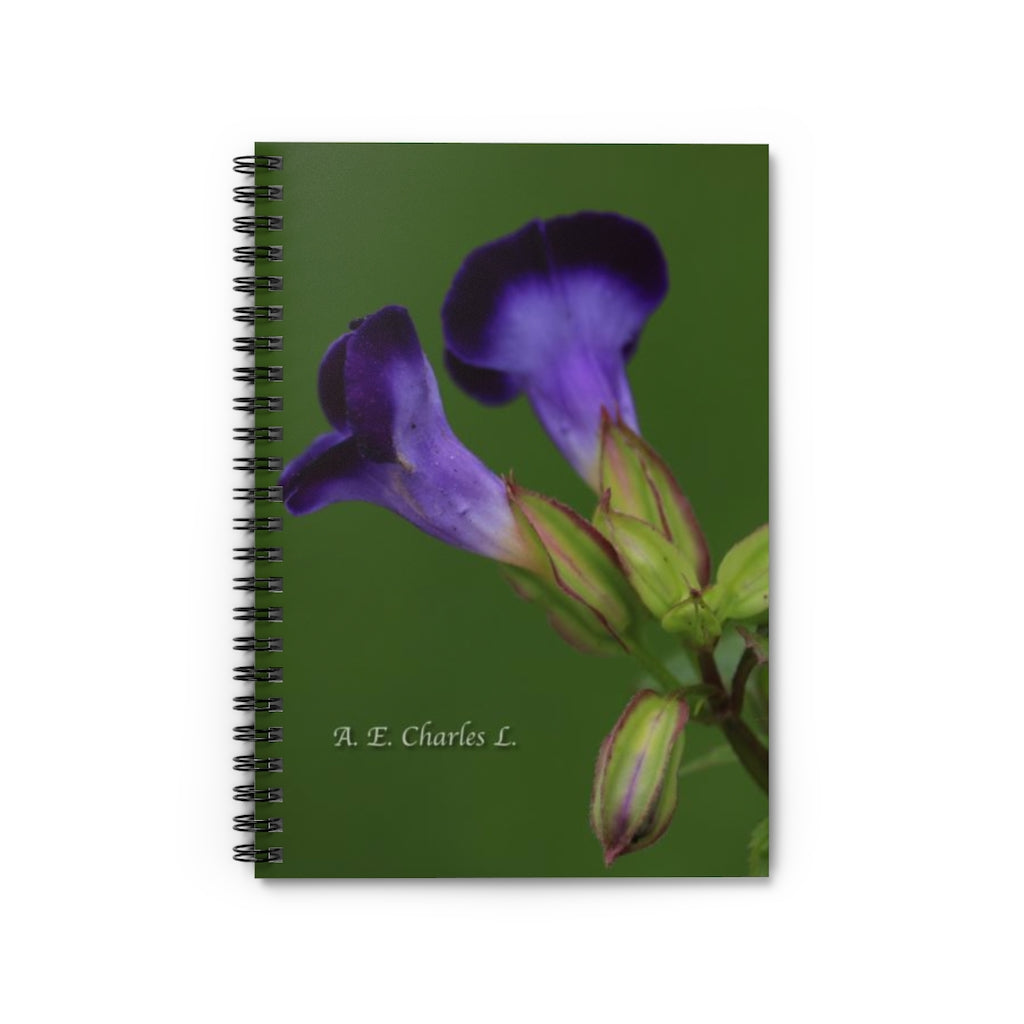 Spiral Notebook - Ruled Line 2 Purple Blooms