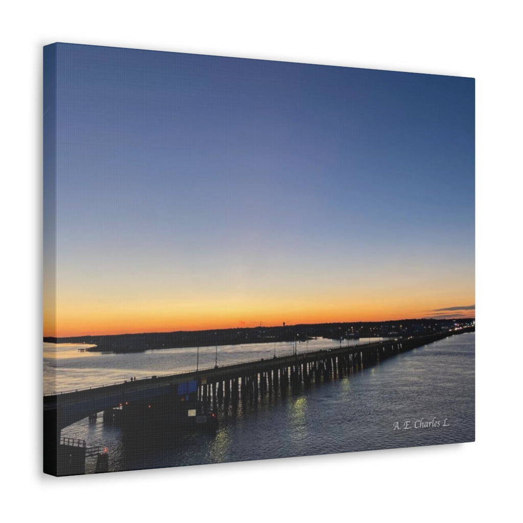 Canvas Gallery Wraps Blue Sky OCMD Bridge Over Water