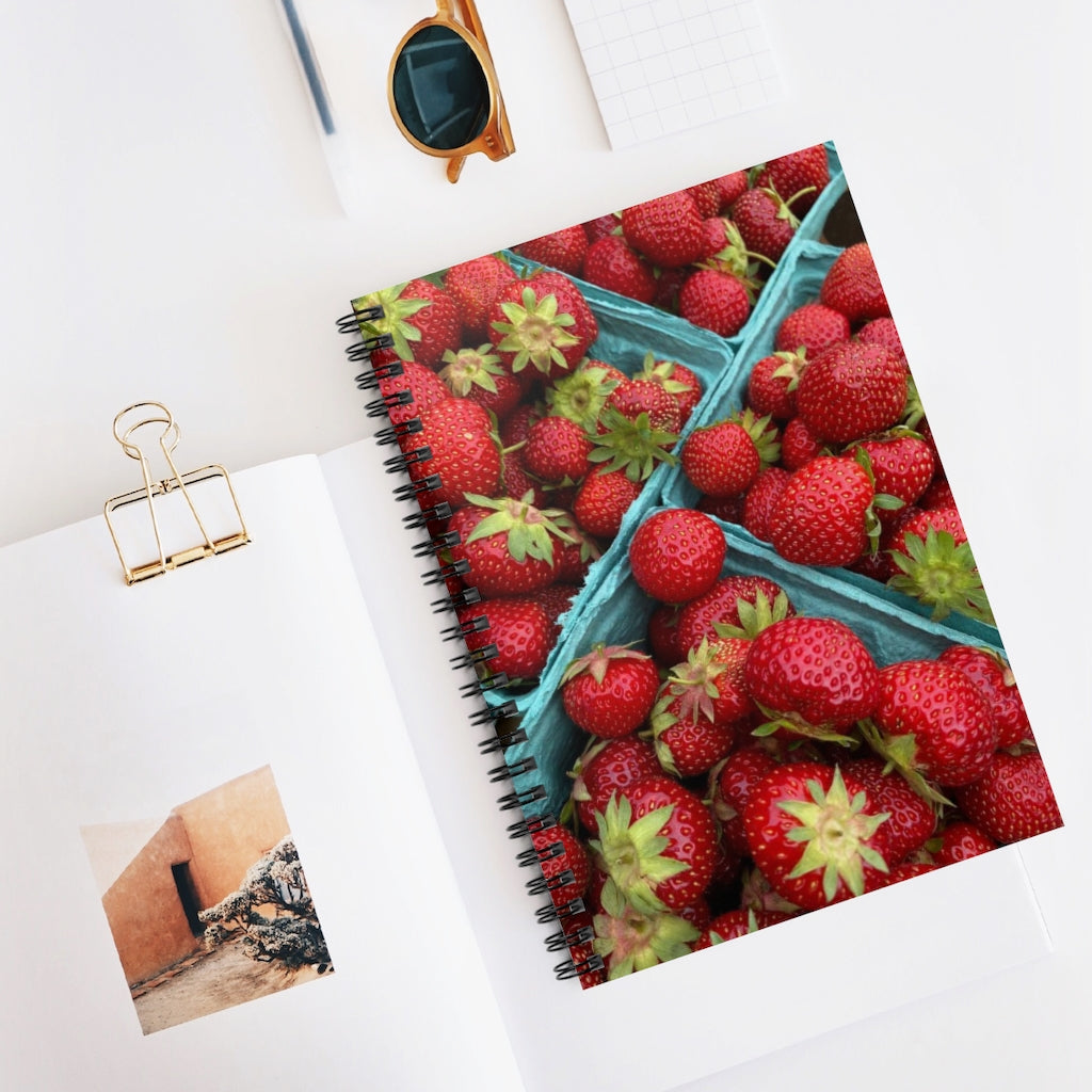 NN Spiral Notebook - Ruled Line Lots Of Strawberries