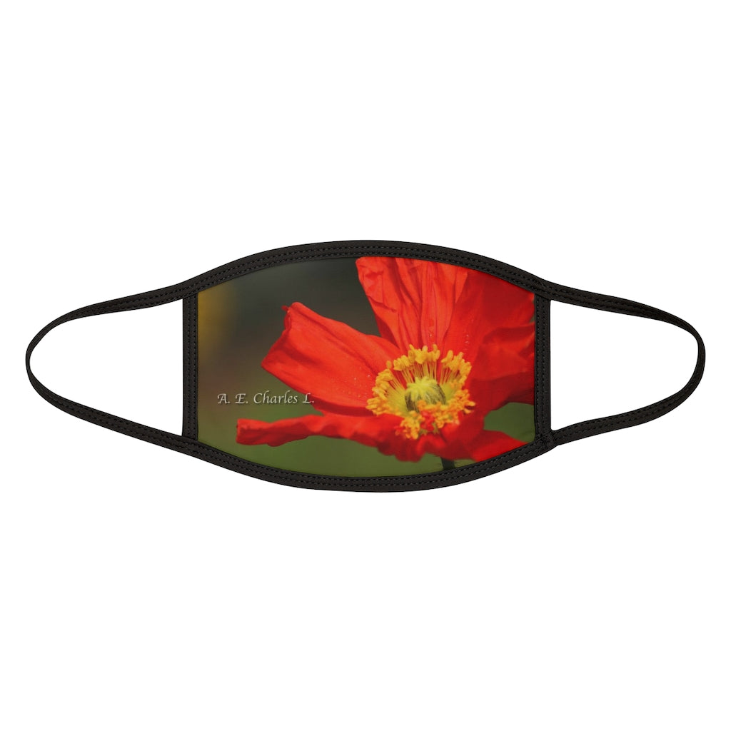 Mixed-Fabric Face Mask Orange Flower