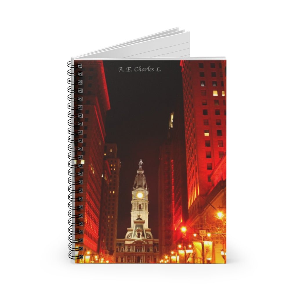 Spiral Notebook - Ruled Line Red Philadelphia