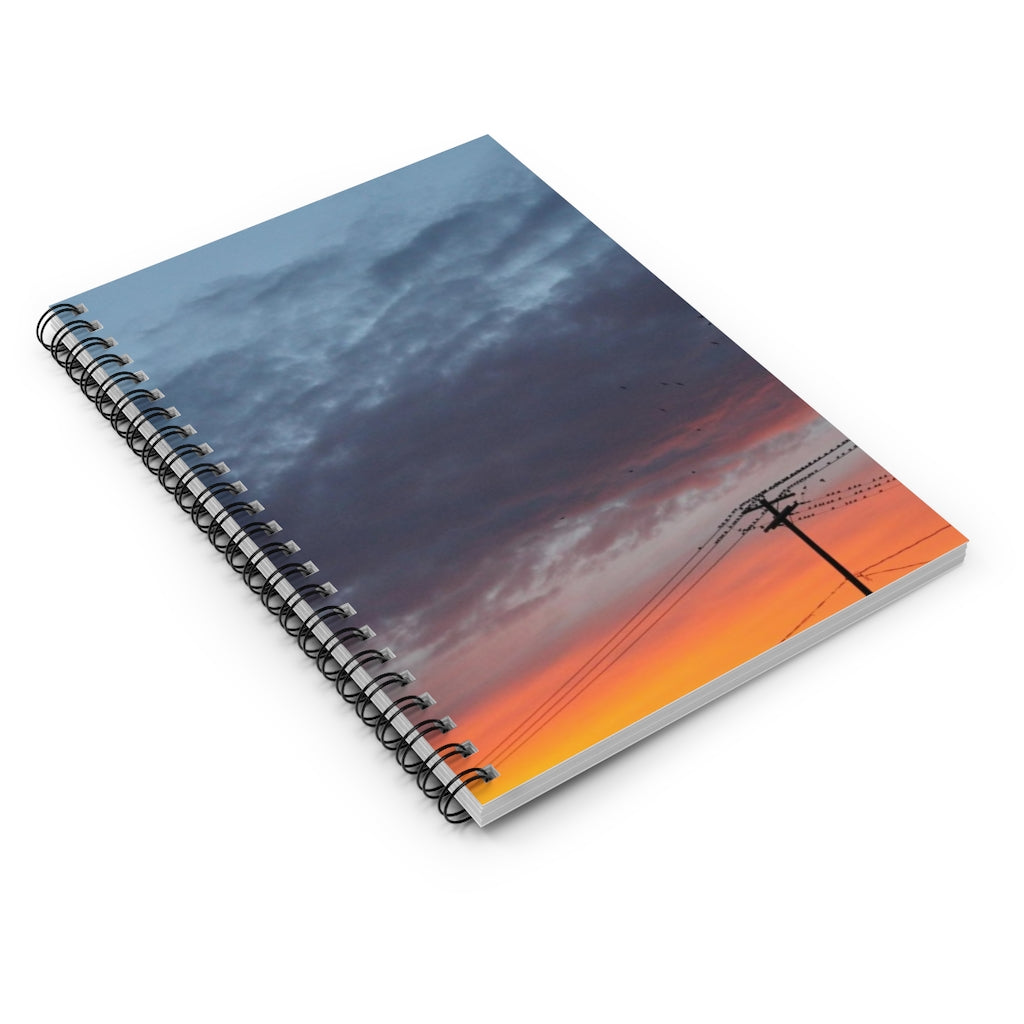 NN Spiral Notebook - Ruled Line Yellow Orange Clouds & Lines