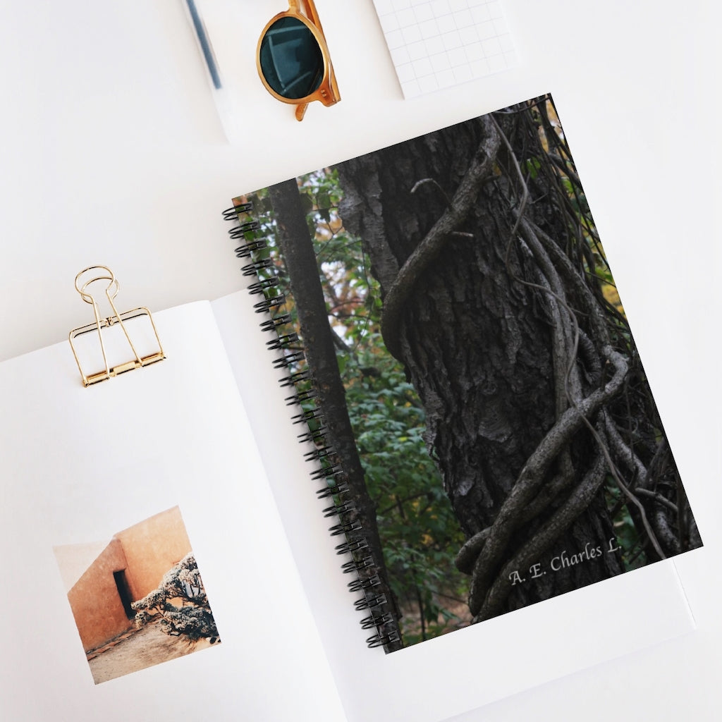 Spiral Notebook - Ruled Line Vined Tree